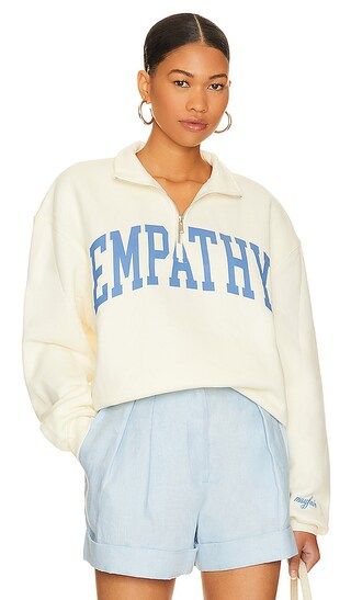Empathy Always Quarter Zip Sweatshirt in Cream | Revolve Clothing (Global)