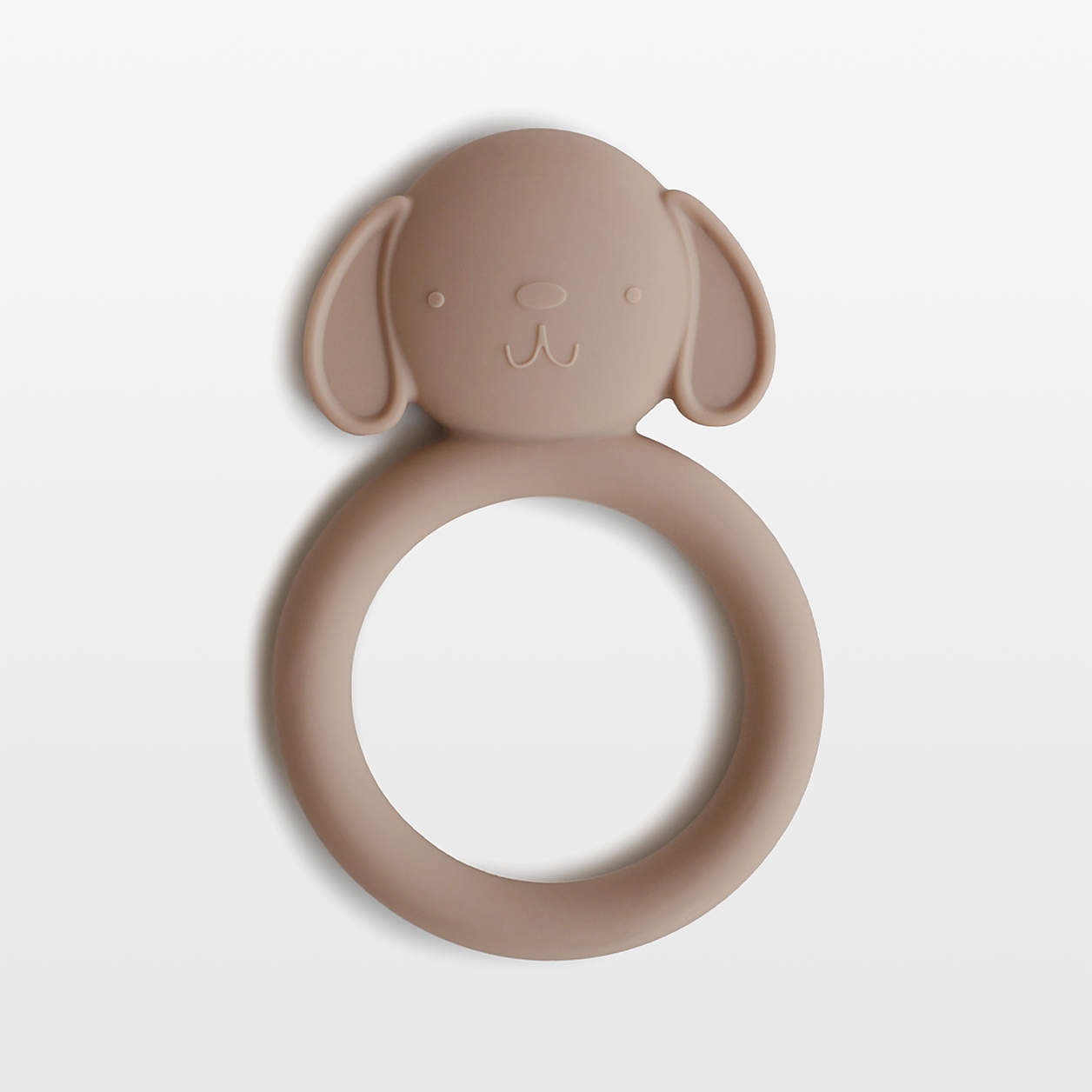Mushie Light Brown Dog Silicone Baby Teether + Reviews | Crate & Kids | Crate & Barrel