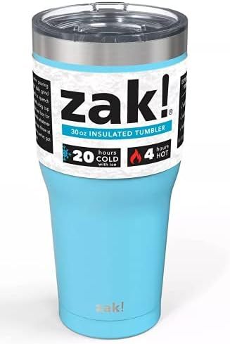 Zak Designs Stainless Steel Vacuum Insulated 30 oz Water & Coffee Cup Tumbler Travel Mug (Silver) | Amazon (US)