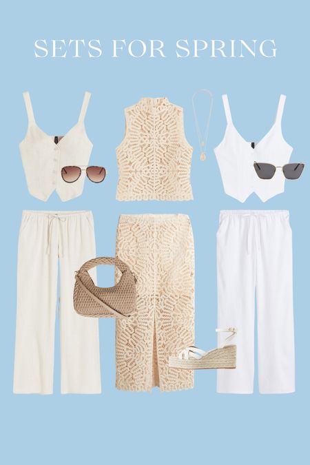 Matching sets for spring! Neutral 2 piece sets to wear for vacation outfit / beach outfit / bachelorette trip / H&M finds

#LTKfindsunder50 #LTKfindsunder100
