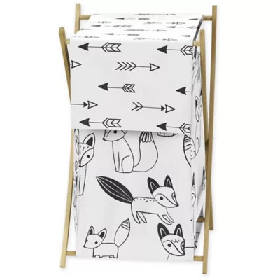 Sweet Jojo Designs® Fox Laundry Hamper in Black/White | Bed Bath & Beyond