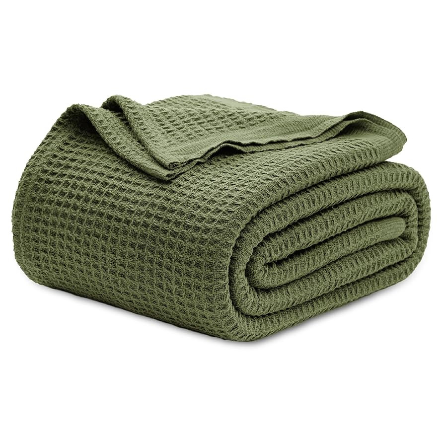 Bedsure Gentlesoft 100% Cotton Blanket King Size for Bed - Breathable and Soft, Waffle Weave Blan... | Amazon (US)