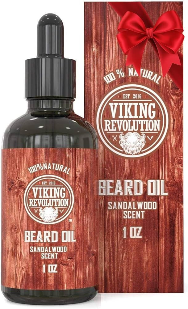 Viking Revolution Beard Oil Conditioner - All Natural Sandalwood Scent with Argan & Jojoba Oils -... | Amazon (US)