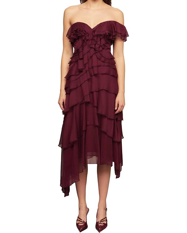AMUR Women's Emaline Chiffon Cascade Dress | Amazon (US)