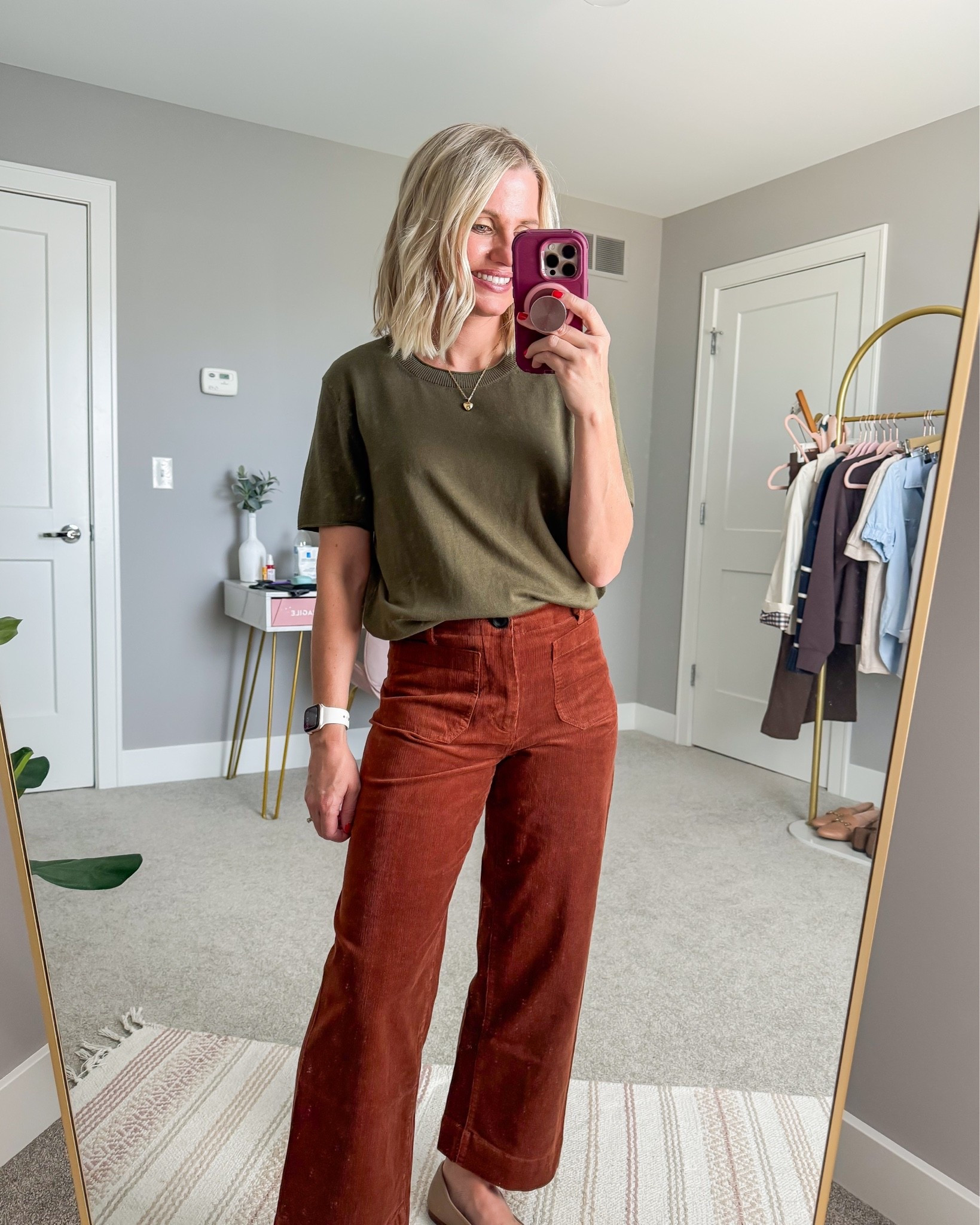 I love this olive green top for fall ! 🍂 I am wearing a small in the top and a 0/short in the pants! 
￼￼

#LTKOver40 #LTKPetite #LTKSeasonal