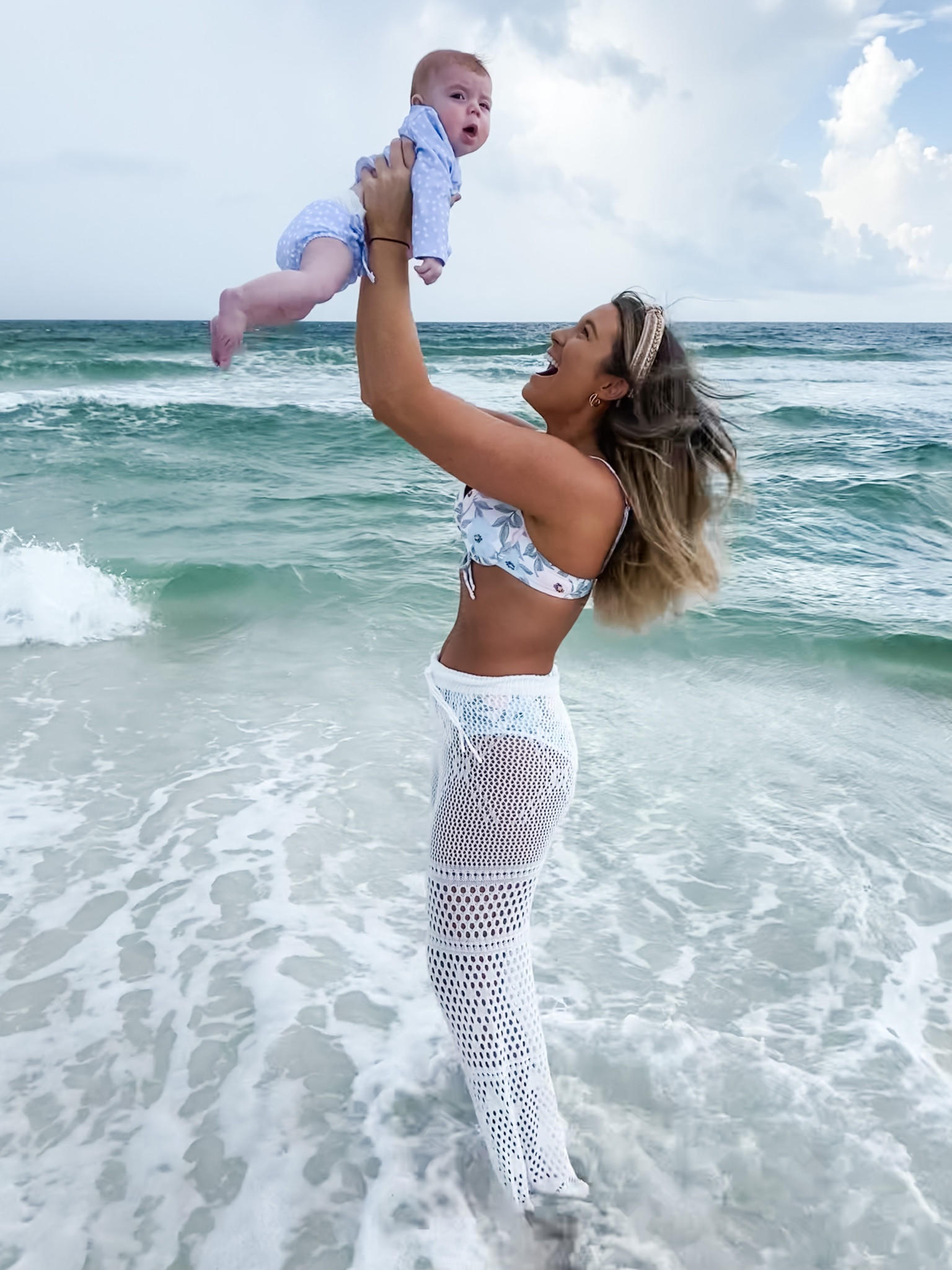 Beach pants from Shein! Sized down to a small since the reviews said they run big and they fit great! I am usually a medium. #beachpants #beachcoverup #swimsuitcoverup #bikinicoverup