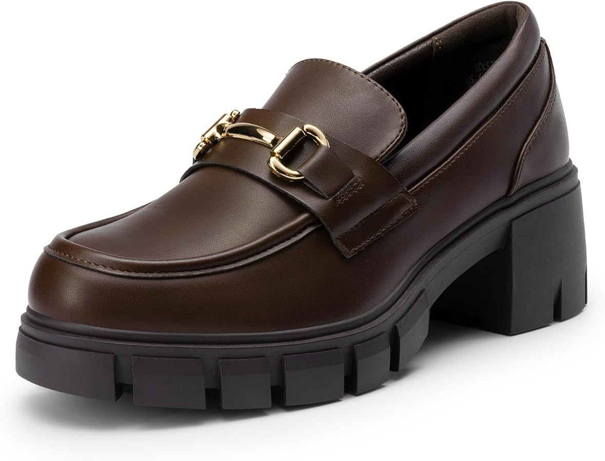 DREAM PAIRS Loafers for Women Platform Chunky Loafers Slip On Casual Shoes | Amazon (US)