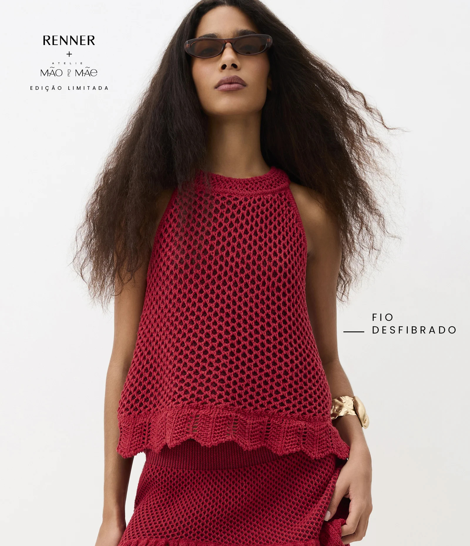 Blusa em Tricô com Ponto Vazado com Barra Trabalhada Vermelho - Lojas Renner | Renner (BR)