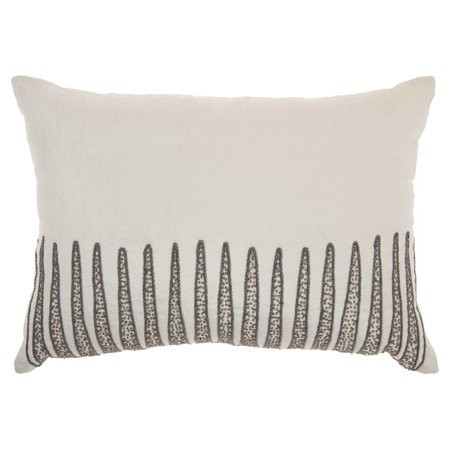 Inspire Me! Home Decor Beaded Triangle Decorative Throw Pillow by Nourison, 14"" x 20"", Cream | Walmart (US)