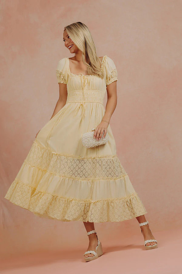 Honeyfield Lace Tiered Midi Dress | Impressions Online Boutique