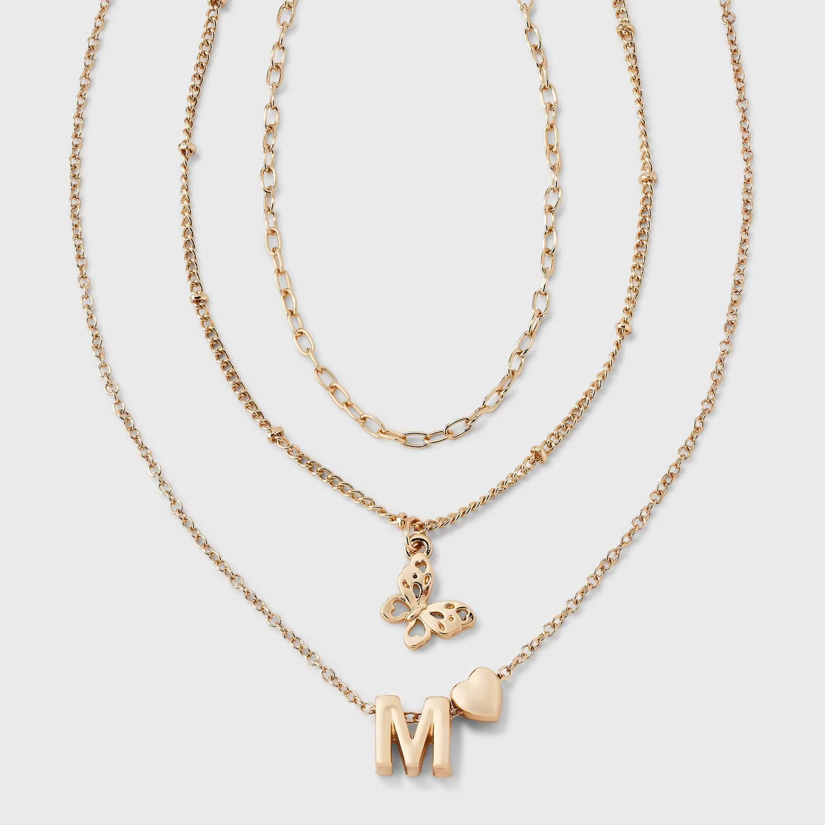 Girls' Initial with Choker and Layered Necklace Set - art class™ Gold | Target