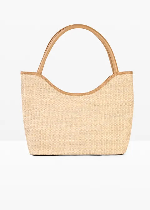Geschmackvoller vielseitig kombinierbarer Shopper in Strohoptik | Bonprix DE