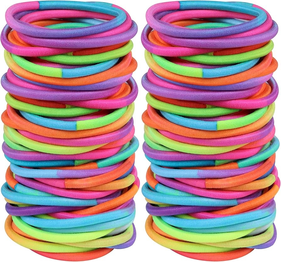 120 Pcs No Damage Elastics Hair Ties, Assorted Hair Bands Perfect for Medium to Thick Hair, Multi... | Amazon (US)