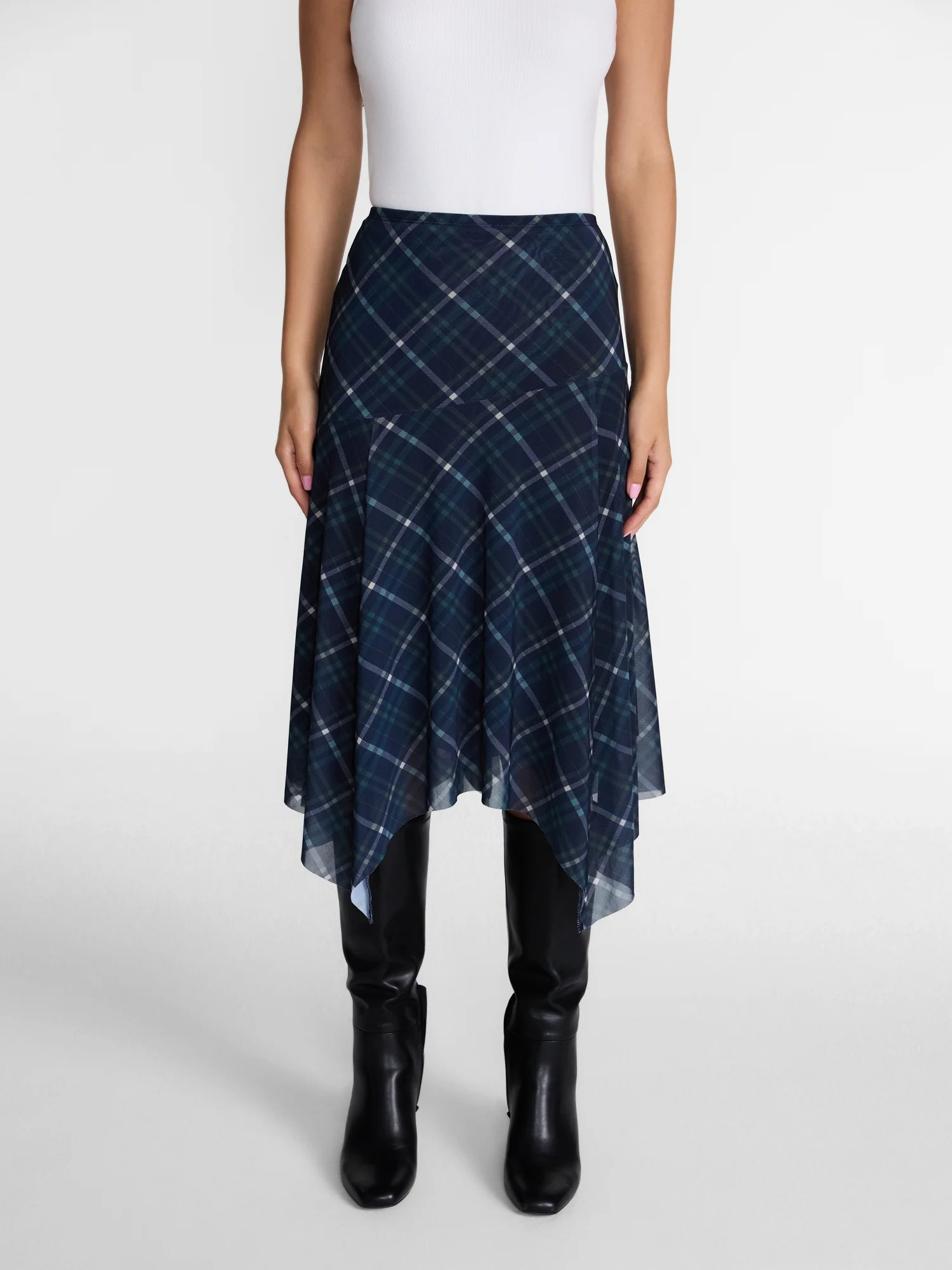 Madden NYC Women's Asymmetrical Midi Skirt with Hanky Hem, Sizes XXS-XXL | Walmart (US)