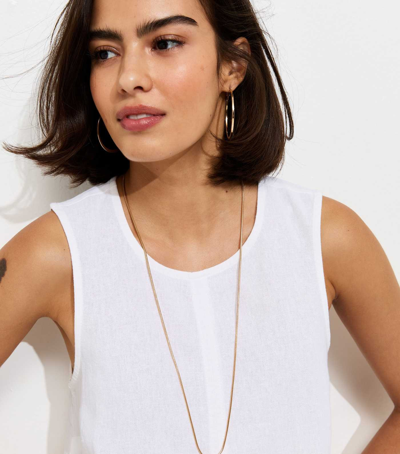 White Linen Blend Sleeveless Top | New Look | New Look (UK)