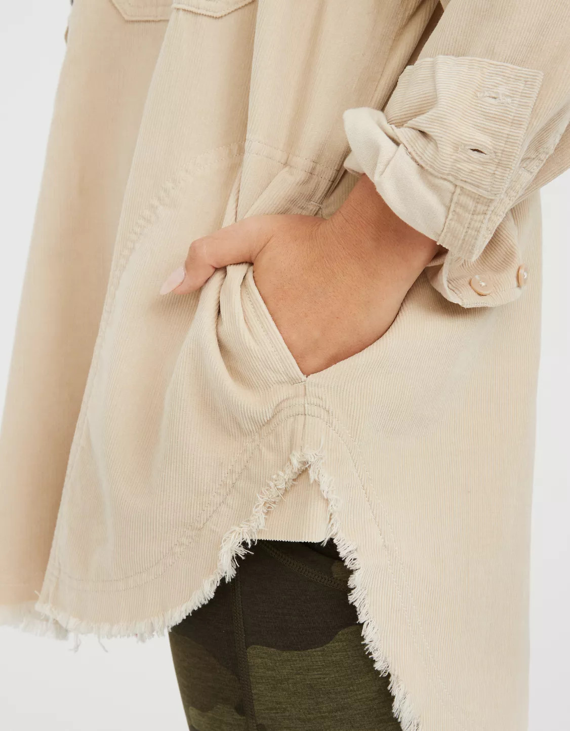 OFFLINE By Aerie Corduroy Quarter Zip Shacket | Aerie