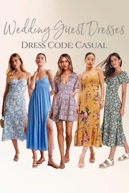 Wedding Guest Dresses for a Causal Dress Code ✨ 
I’ve gathered some of the best wedding guest dresses at various price points. Check out our other style guides for a Beach/Destination, Semi-Formal, and Black Tie dress codes.
Shop the dresses 👇🏼 

#LTKSeasonal #LTKFind #LTKwedding