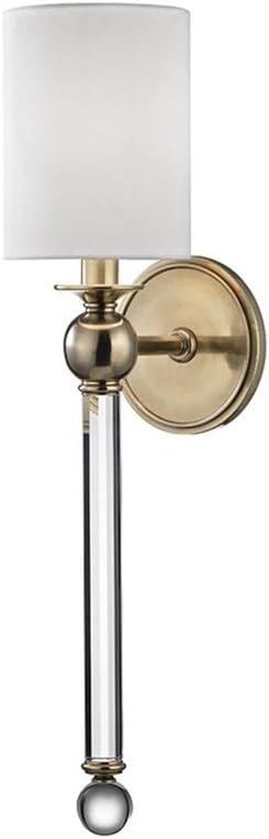 Hudson Valley Lighting 6031-AGB Gordon - One Light Wall Sconce, Aged Brass Finish with White Silk... | Amazon (US)