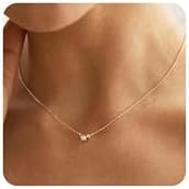 Gold Necklace for Women, Dainty 14K Gold Plated Pendant Necklaces for Women Trendy Simple Choker ... | Amazon (US)