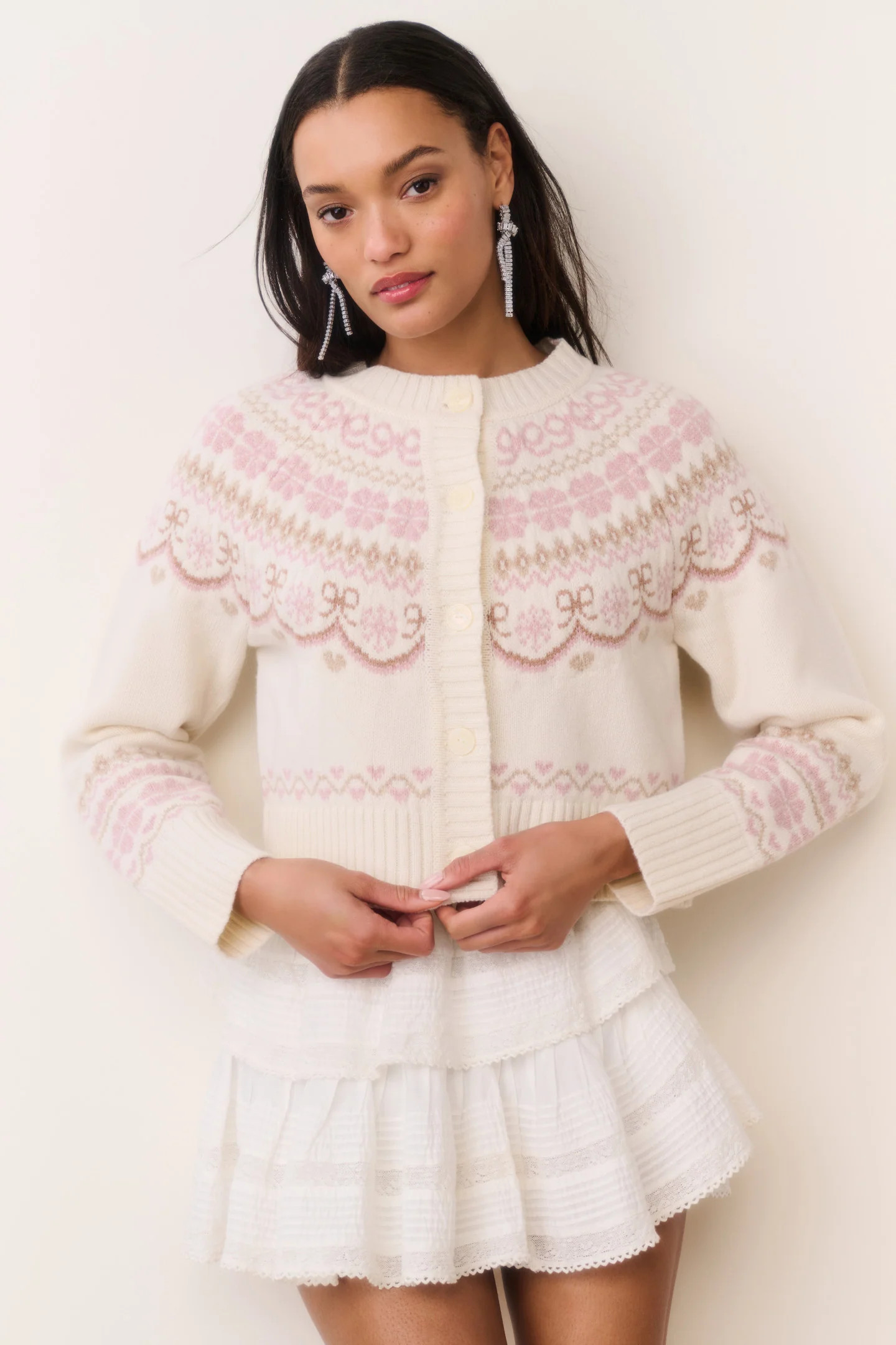 Shantae Wool Fair Isle Cardigan | LoveShackFancy
