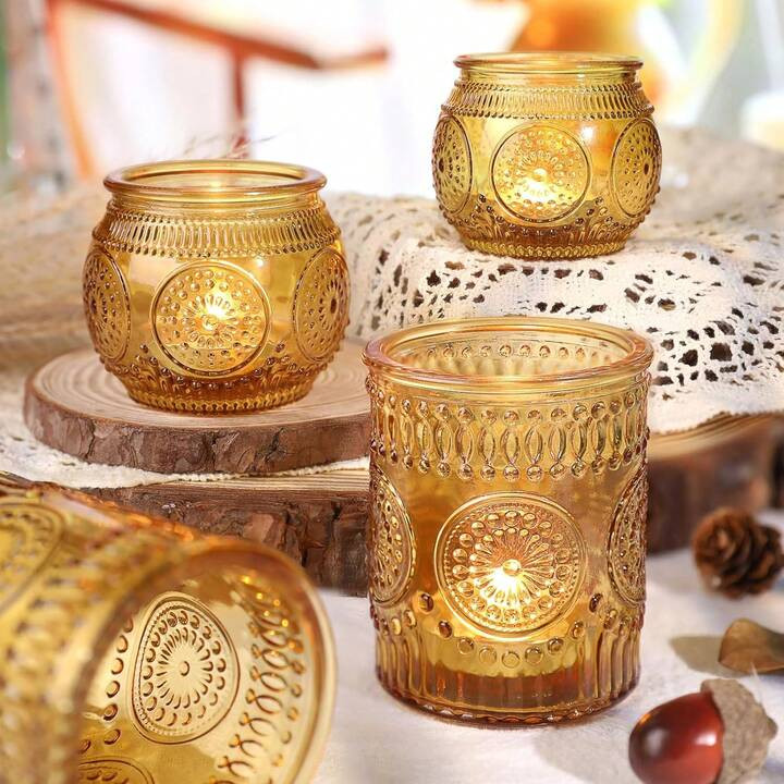 36 Pcs Glass Votive Candle Holders, Tea Light Candle Holder For Fall Party Decorations, Thanksgiv... | SHEIN
