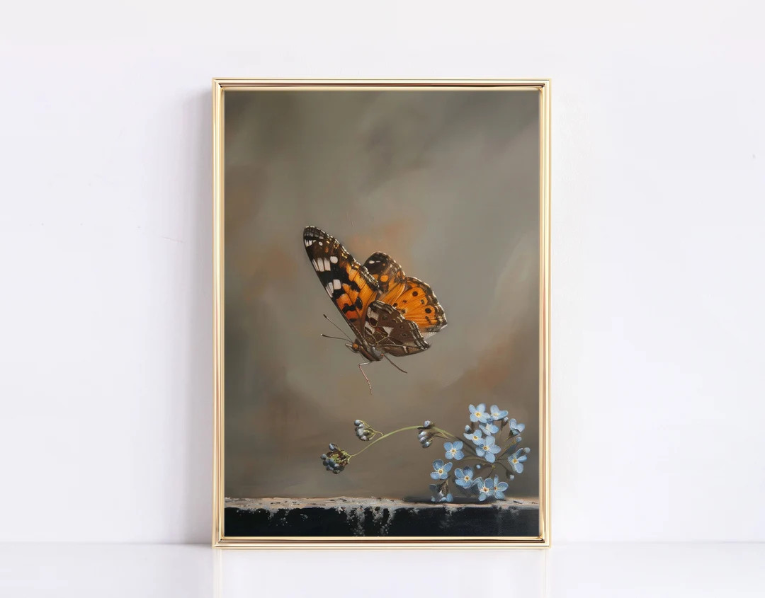 Forget Me Not Butterfly Art Easter Digital Print Neutral Vintage Easter Resurrection Jesus Christ... | Etsy (US)