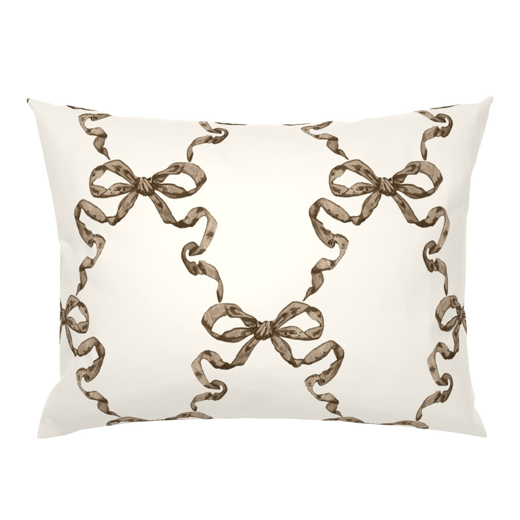 Pillow Sham in Large Hannah Triibon Trellis Brown On Cream | Spoonflower