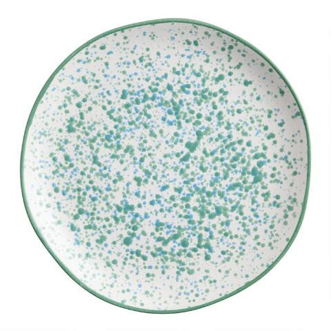 Aqua Splatter Hand Painted Salad Plate | World Market