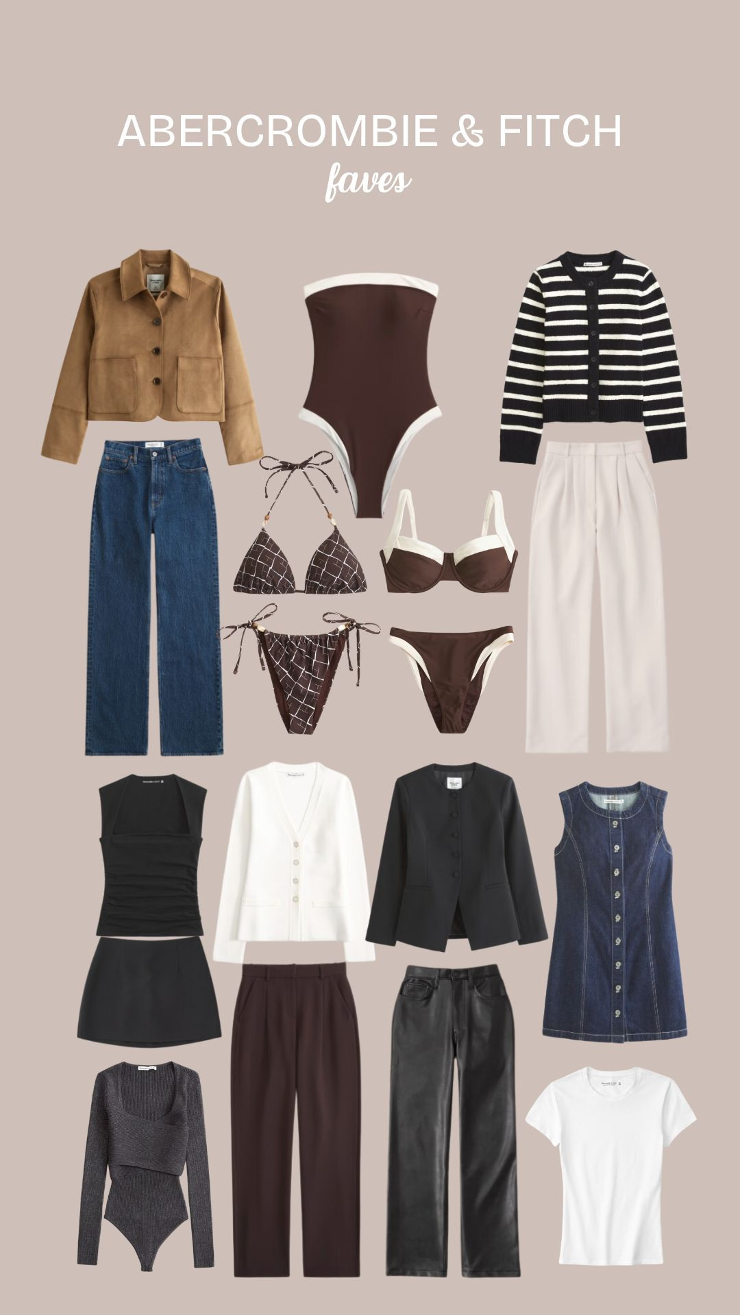 myAbercrombie members get 25% off all jeans 15% aff almost everything else & free delivery on orders over £75! Offer runs 6th-10th of Feb. 
My Abercrombie faves, denim, A&F jeans, sale, chocolate brown bikini, swimwear, winter sun, outfit ideas, knitwear, suede jacket, black blazer, denim dress, outfit ideas, basics, mini skort  

 #LTKuk #LTKstyletip