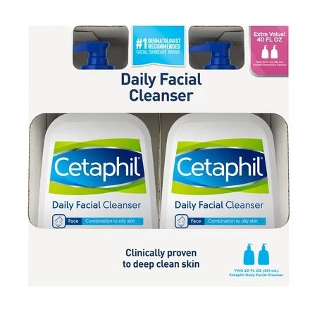 Cetaphil Daily Facial Cleanser 2 Pack. 20 fluid ounces. | Walmart (US)