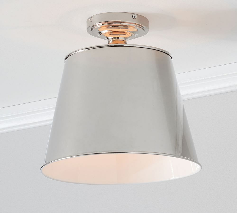 Tapered Metal Shade Flush Mount | Pottery Barn (US)