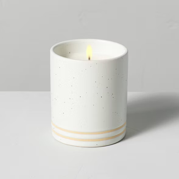 7.1oz Golden Hour Speckle Striped Ceramic Seasonal Candle - Hearth & Hand™ with Magnolia | Target