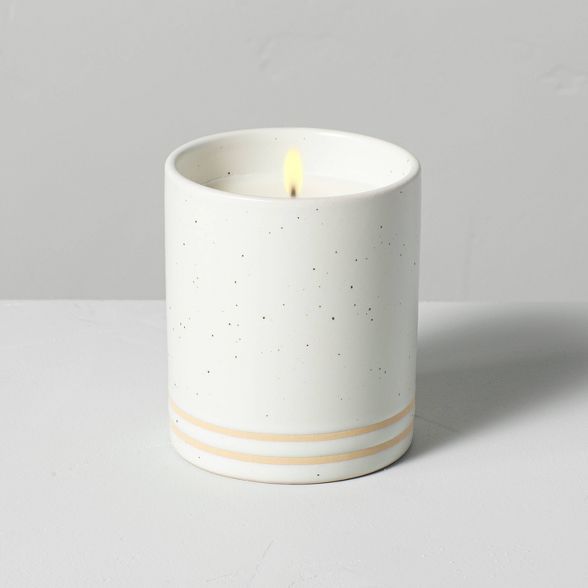 7.1oz Golden Hour Speckle Striped Ceramic Seasonal Candle - Hearth & Hand™ with Magnolia | Target
