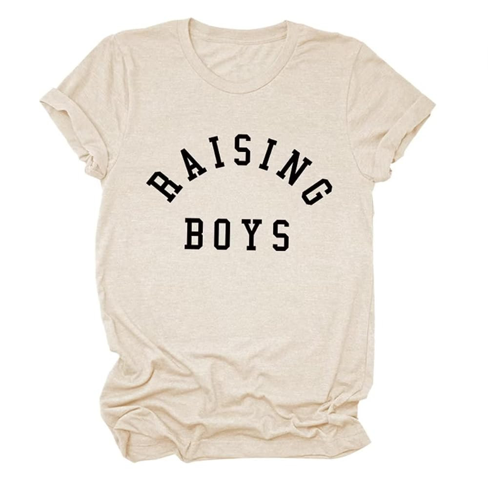 Raising Boys Gift Sweatshirt for Mom, Women Funny Saying Graphic Sweatshirt Long Sleeve Lightweig... | Amazon (US)