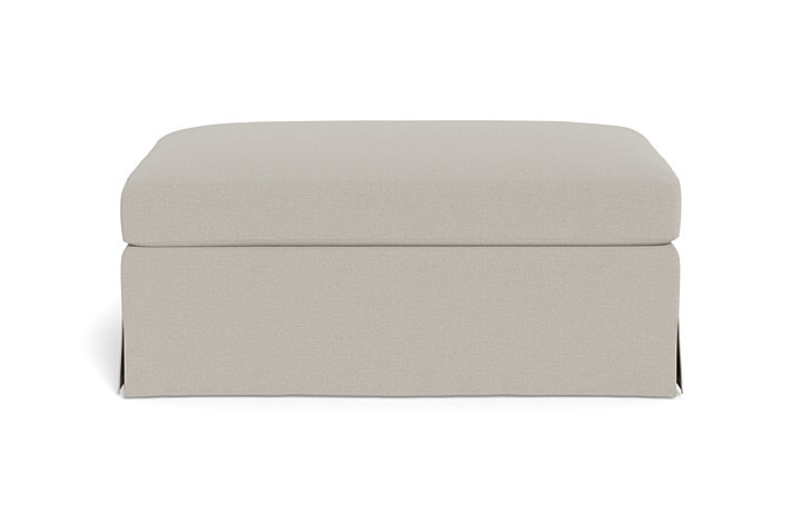 Sloan Custom Slipcovered Ottoman in Cloud Performance Heavy Knit, Painted Black, 39" - Customize Color, Size & More | Interior Define