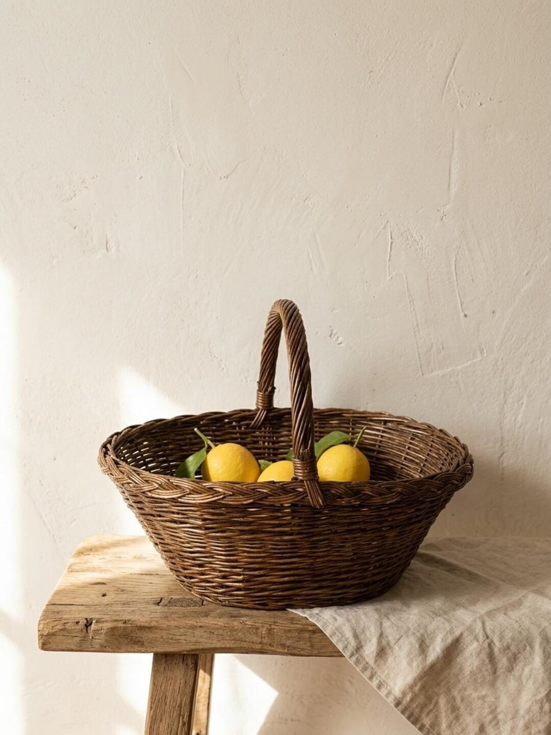 Vintage French Wicker Market Basket Provence Style Farmers Basket Woven Picnic Basket – Antique... | Etsy (US)