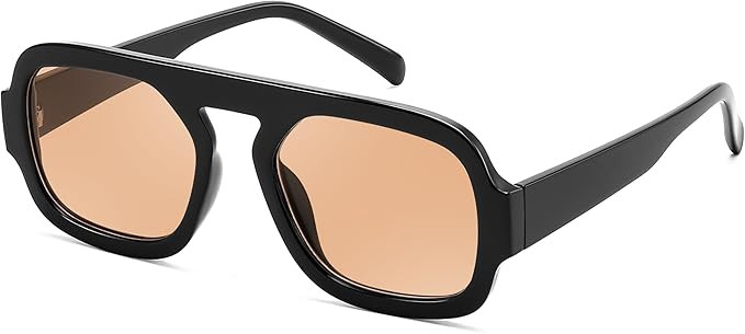 FEISEDY Trendy Square Aviator Oversize Sunglasses for Women, Vintage 70s Flat Top Shades B4175 | Amazon (US)