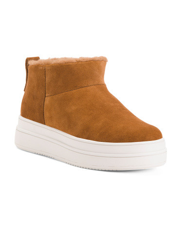 Waterproof Suede Cozy Sneaker Booties | TJ Maxx