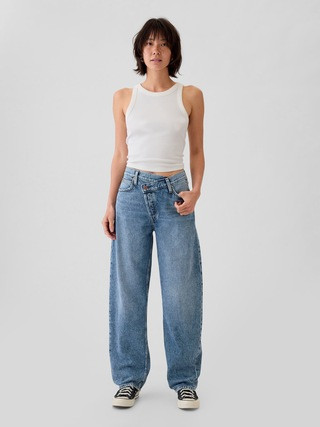 High Rise Crossover Barrel Jeans | Gap (US)