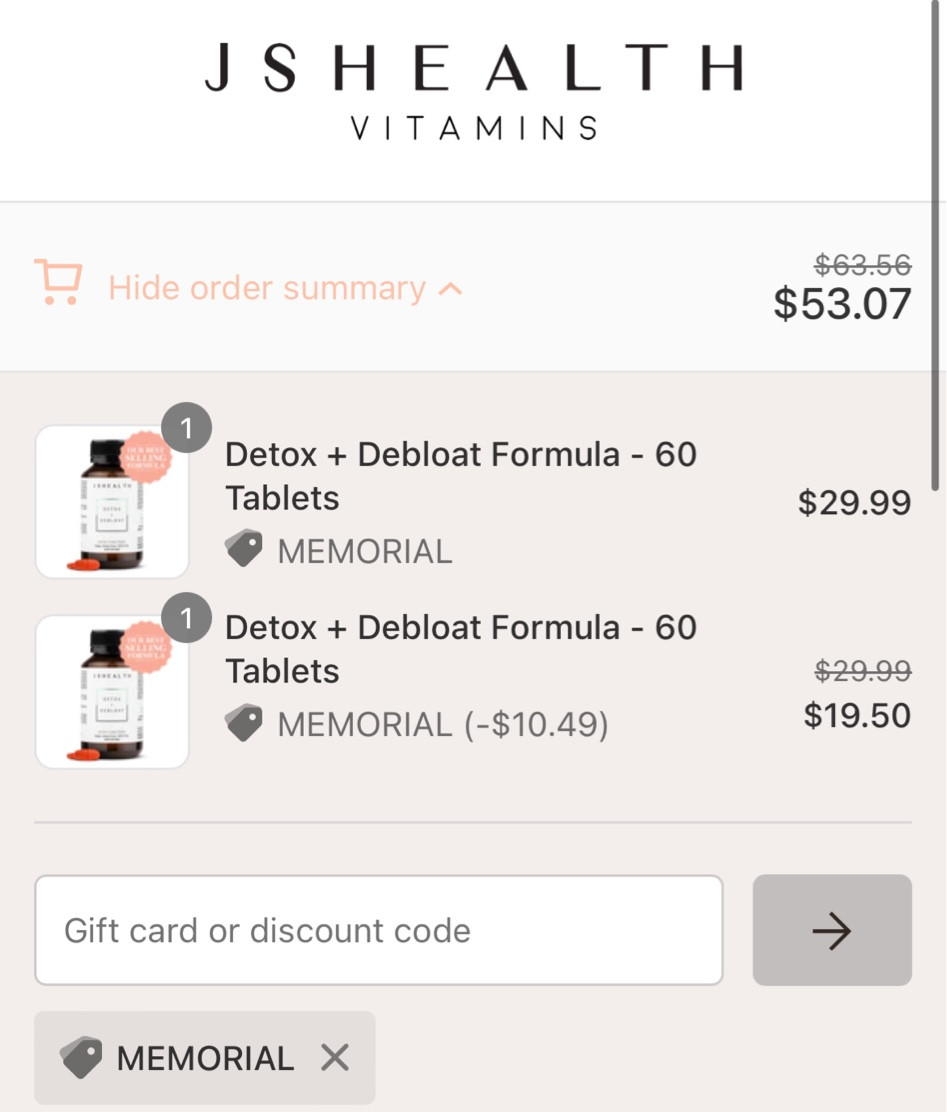 Use code memorial for 35% off your second item from JS Health  

#LTKfit #LTKtravel #LTKsalealert