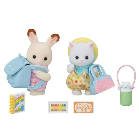Calico Critters Nursery Friends Walk Along Duo, Set of 2 Collectible Doll Figures with Accessories | Walmart (US)