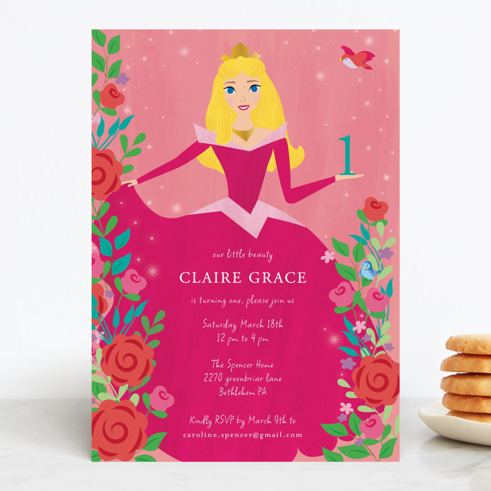 "Disney's Briar Rose" - Customizable Children's Birthday Party Invitations in Pink by Rebecca Mar... | Minted