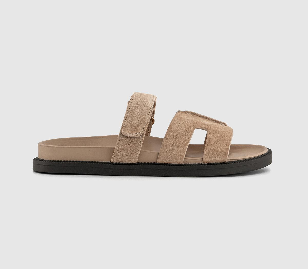 OFFICE Women's Serena Cut Out Two Strap Footbed Sandals Taupe New Natural, 9 | Office Shoes (UK)