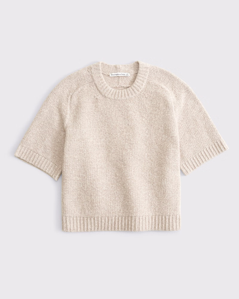 The A&F Madeline Textural Crew Sweater Tee | Abercrombie & Fitch (US)