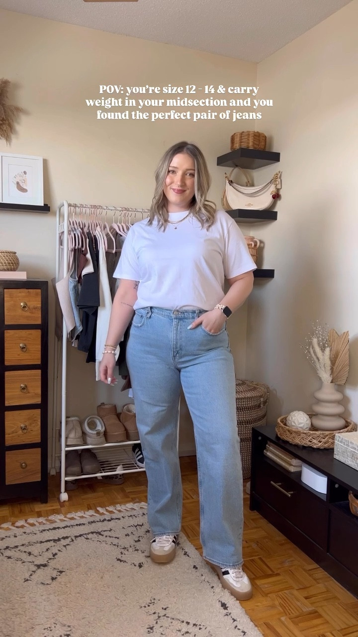 Jeans are comfy, flattering, and have the perfect amount of stretch! I’m wearing my usual size 32. White tee is not see through at all and the high crew neck makes it perfect under sweaters! Wearing my usual size L. Sneakers run big, go down .5


#LTKstyletip #LTKsale #LTKmidsize