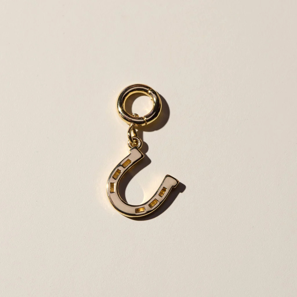 Horseshoe Charm | Nickel and Suede
