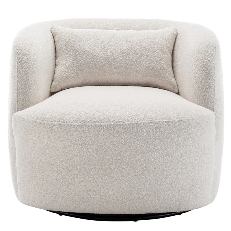 Carrena 34" Wide Boucle Upholstered Swivel Armchair | Wayfair North America