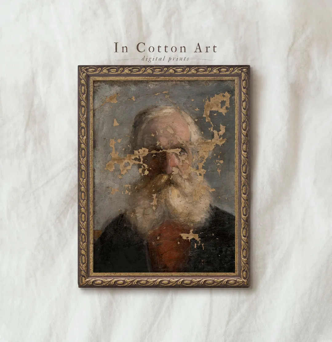 Vintage Moody Man Portrait Oil Painting / Antique Dark Portrait Digital PRINTABLE / Classic Wall ... | Etsy (US)