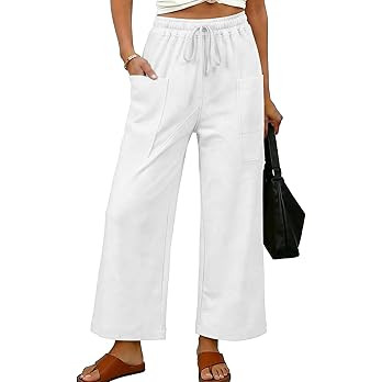 EVALESS Pants for Women Casual High Waisted Baggy Cargo Pants 2026 Summer Ankle Length Wide Leg S... | Amazon (US)