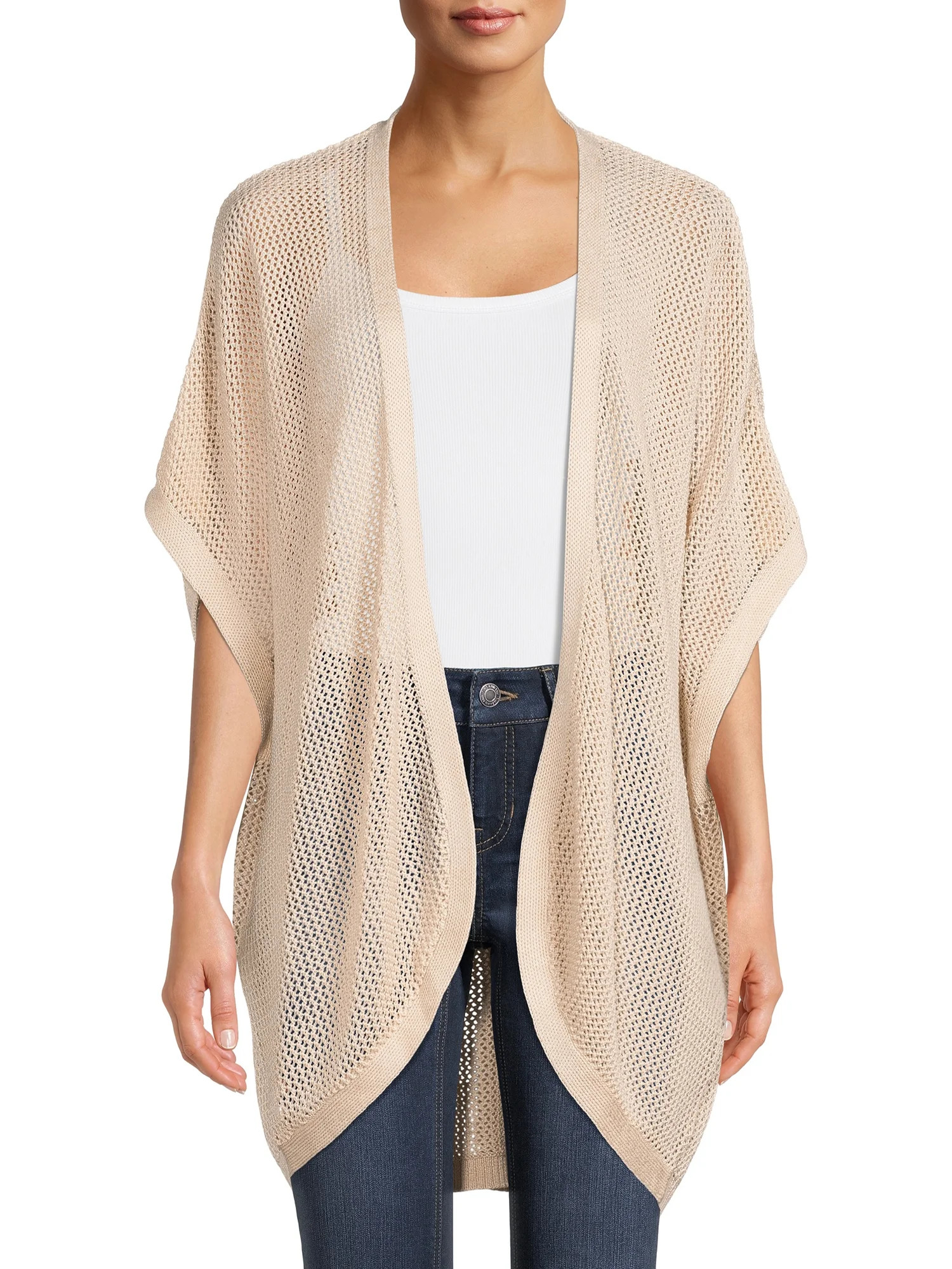 Time and Tru Women's Mesh Stitch Duster - Walmart.com | Walmart (US)